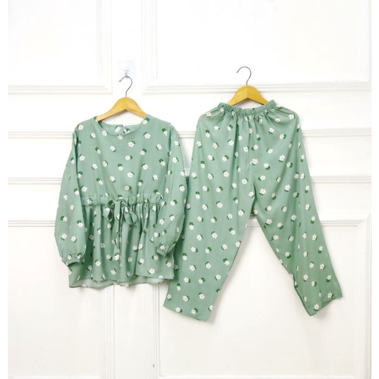 setelan pajamas motif setelan baju anak perempuan setelan rayon oneset anak setcel part ll