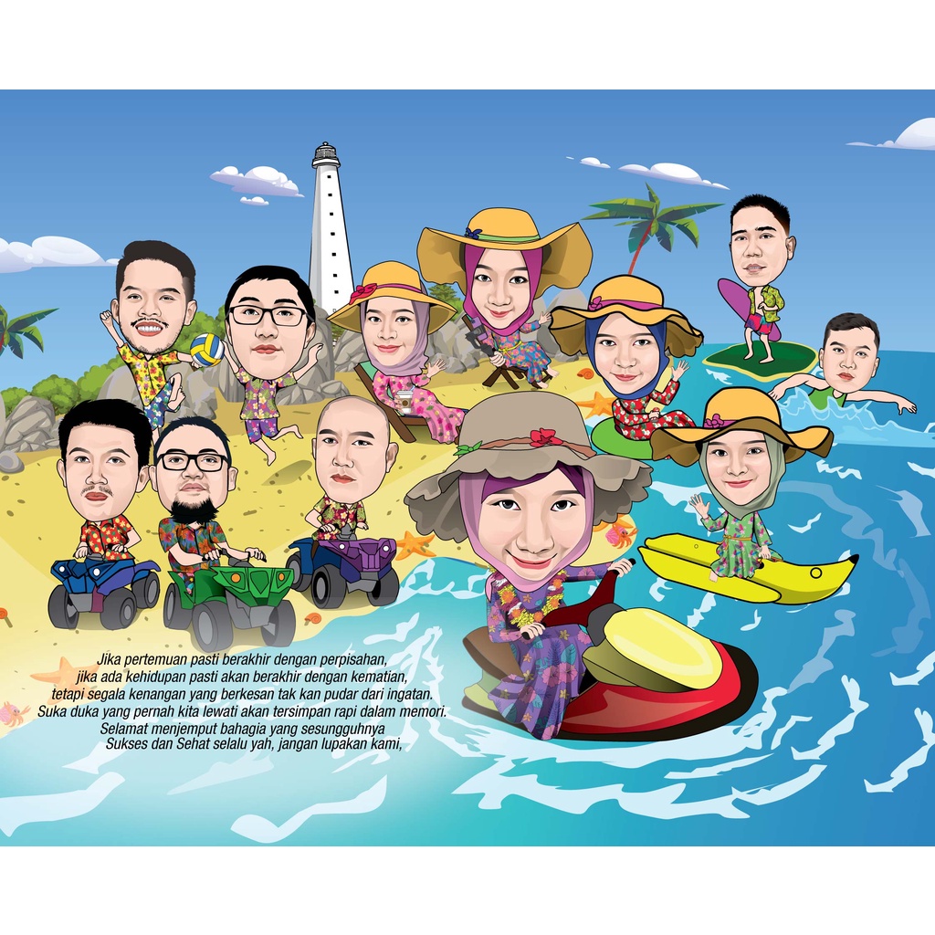 jasa Karikatur, karikatur kantor, karikatur pernikahan, karikatur perpisahan,gambar karikatur