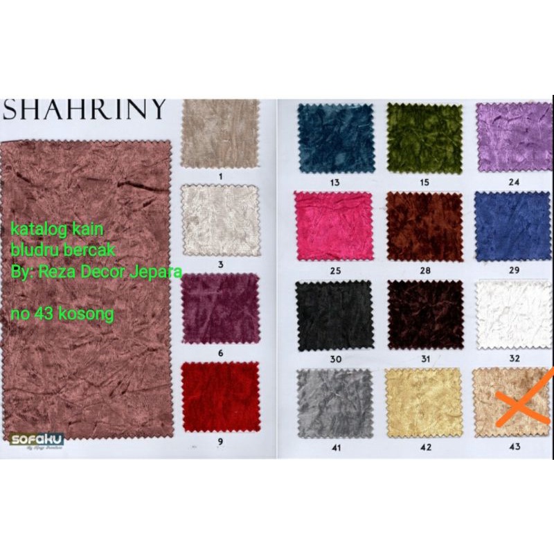 KATALOG KAIN / SEMPEL COVER JOK KURSI BUAT PESANAN KURSI DI TOKO REZA DECOR JEPARA