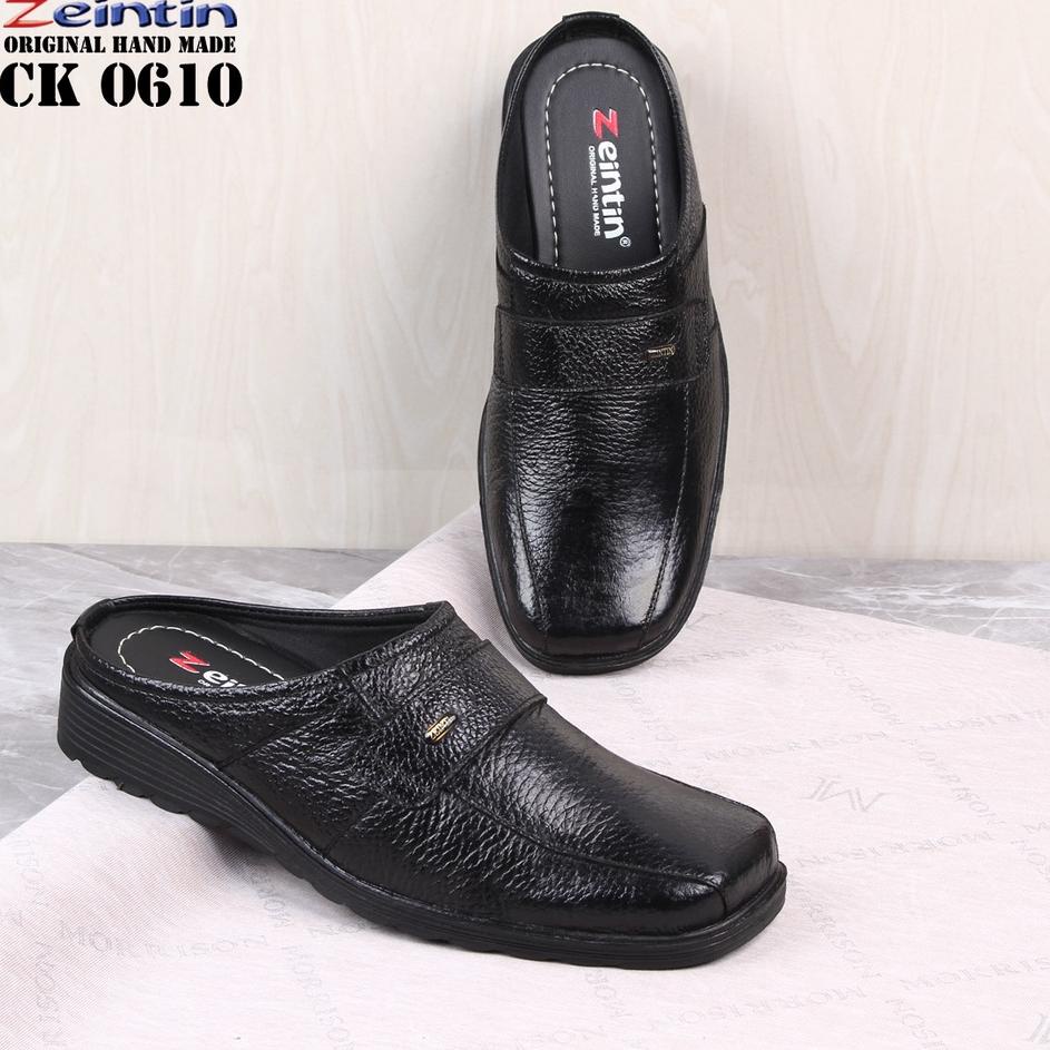 IDW Zeintin - Sepatu Selop Kulit Pria Zeintin CK 0610 Hitam | Fashion Pria/Sepatu Selop Pria ㊐ 89