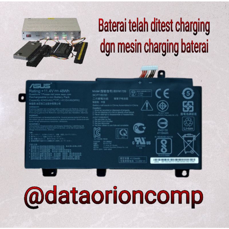 Baterai Battery Asus TUF Game FX504 FX504GE FX505 FX505GE DM040T B31N1726