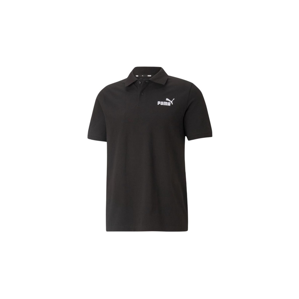 Kaos Kerah Puma Hitam Pria Essential Pique Polo Black Men 586674 01