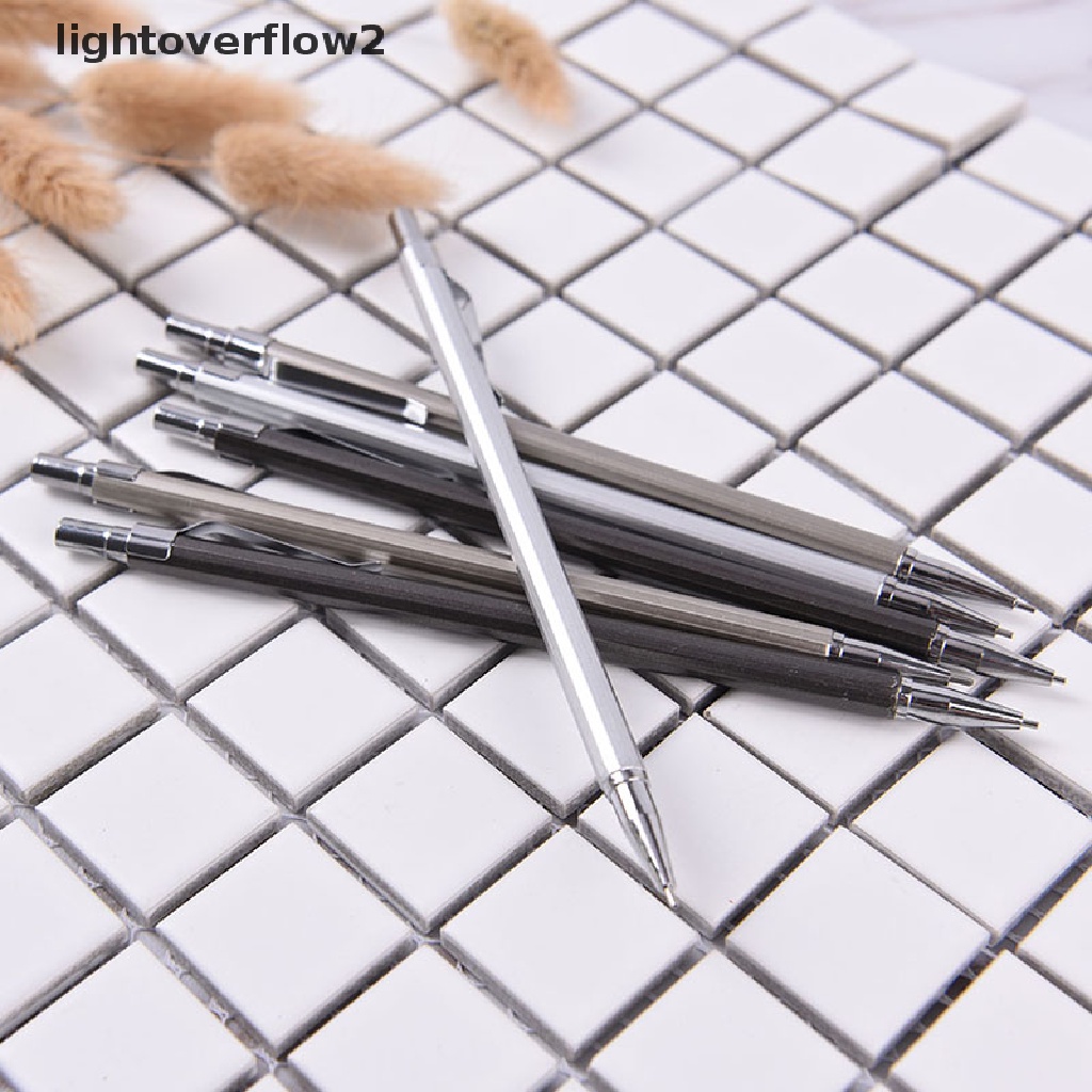 (lightoverflow2) Pensil Mekanik Otomatis 0.5 / 0.7mm Bahan Metal Untuk Menulis / Menggambar