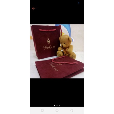 paper bag Frank n co + box beludru pendant liontin lengkap (tali, box outer,box beludru)original