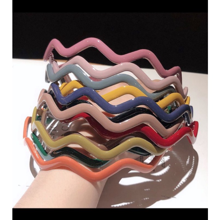 Bando Doff Gelombang 1.3cm Bando Matte Korea Zigzag Besar Bandana Ombak Wave Shaped Headband