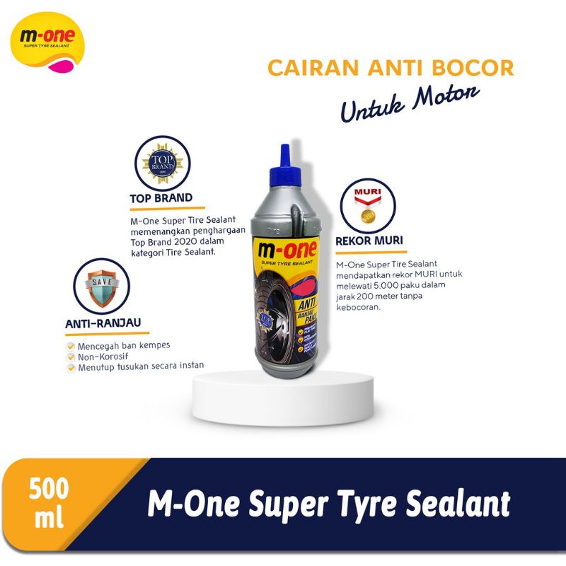 M-ONE TYRE SEALANT | CAIRAN BAN ANTI BOCOR 500 ML