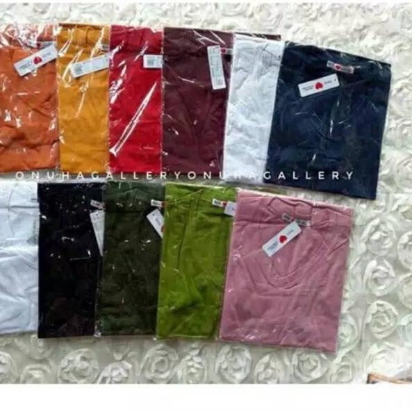 Kaos belle polos lengan pendek ori 100% uk L XL XXL V neck [TLS.18Oc22g]