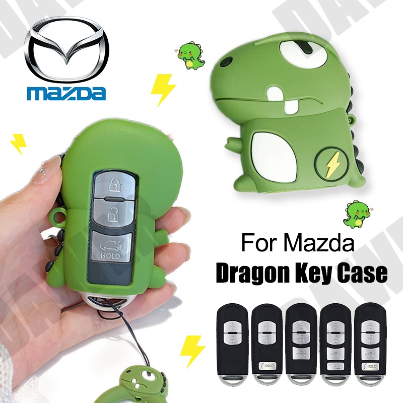 Case Kunci Remote Mobil Motif Dinosaurus Bahan Silikon Untuk MAZDA 2 3 5 6 CX3 CX5 CX7 CX9 2015 2016 2017 2018 2019