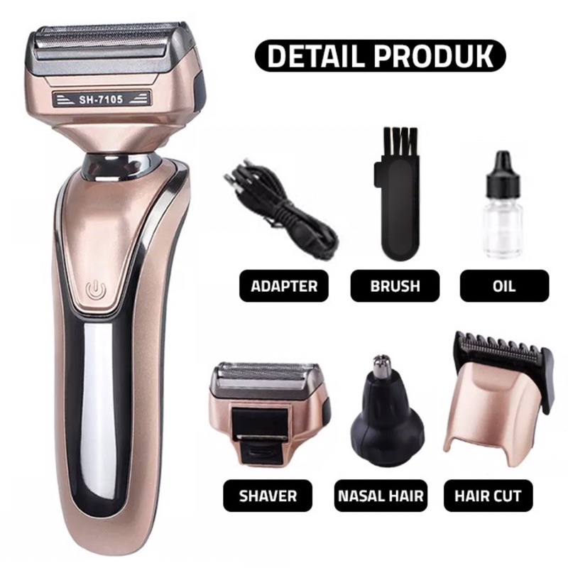 ELITEE GM Bear Alat Cukur Jenggot Kumis Elektrik 3 in 1 Multifungsi Electric Shaver