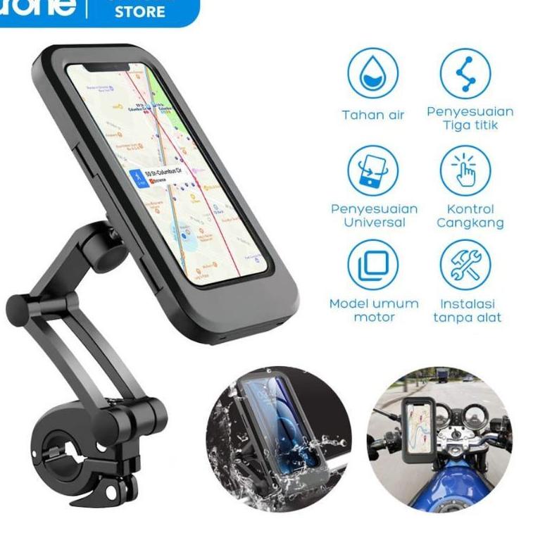 [KODE PRODUK DGTFS9979] SR - Holder HJ 89 360 motor Stang /sepeda waterproof HJ-89 360 card holder H