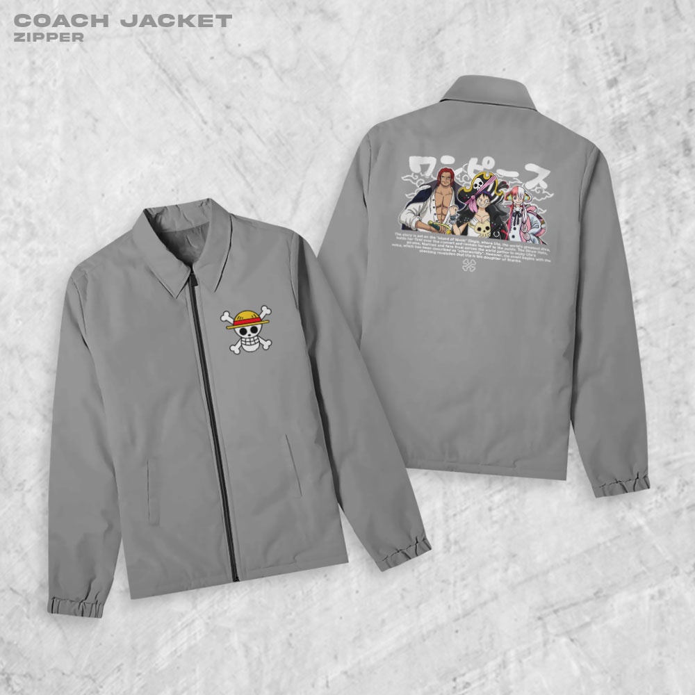 Fortglass One Piece Crew Coach Zipper Jaket Polos Pria Jaket Parasut Unisex