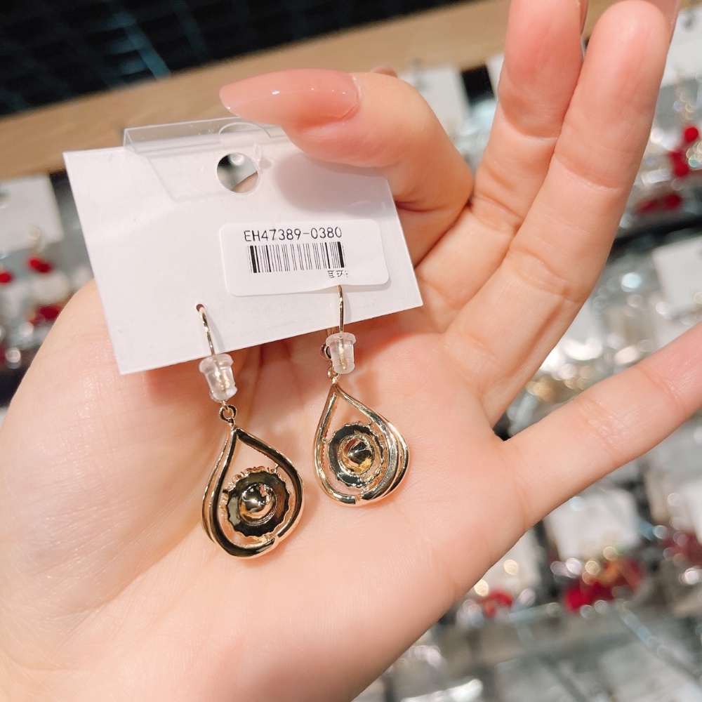 Anting Drops Hias Kristal Zirkon Buatan Warna Biru Gaya Retro Untuk Wanita