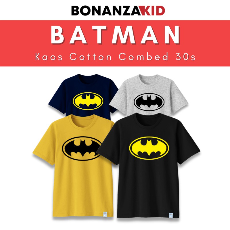 Baju Kaos Superhero Batman Untuk Bayi Anak Remaja Dewasa Big Size Bahan Combed 30s Lembut dan Nyaman