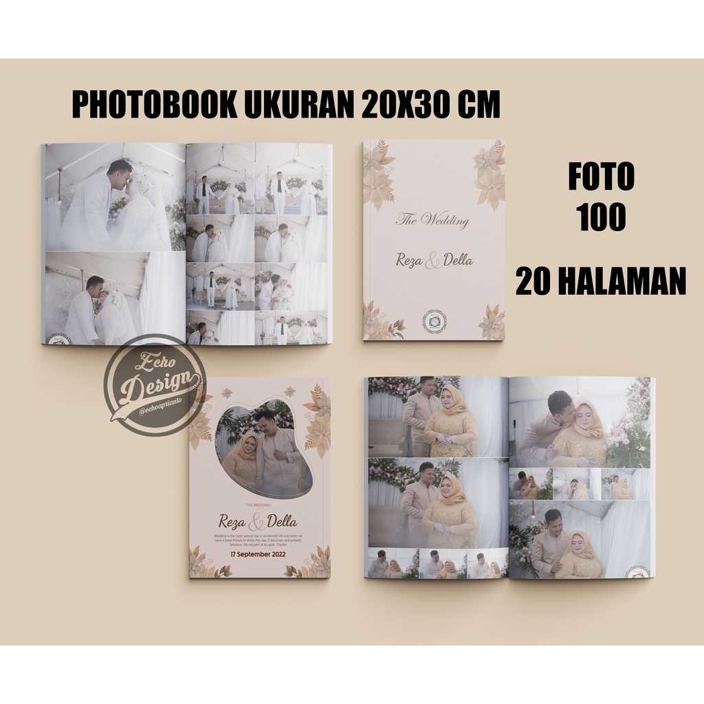 Photobook Wedding / Foto Album / Cetak Foto Pernikahan / Foto Majalah 100 Foto