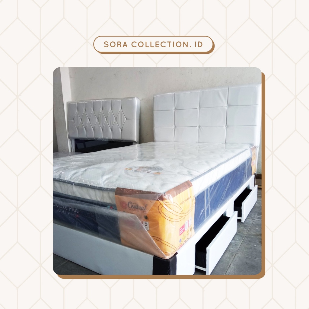 Central Springbed Deluxe Plus Pocket Uk 90x200 + Divan Laci Full Set