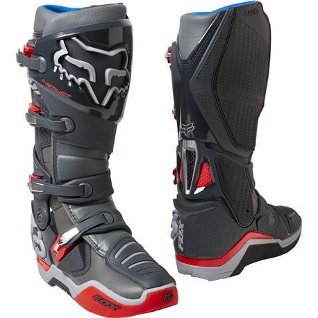 Biker Fox Instinct Grey Red 2022 Sepatu Boot Sepatu Trail Motorcross