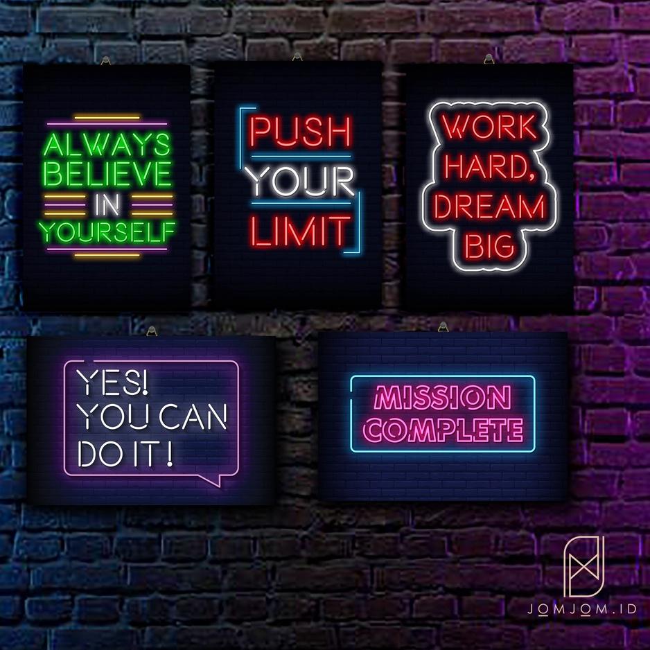 Barang keren--Poster kayu neon Hiasan dinding kamar tidur Dekorasi dinding Kamar gamer quot text neo