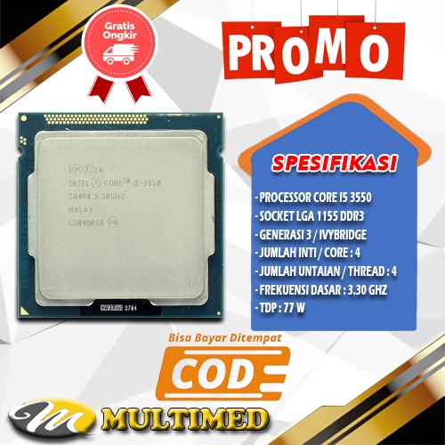 Processor Core i5 3450 / i5 3470 / i5 3550 Untuk Socket 1155 Ivybridge / Gen 3