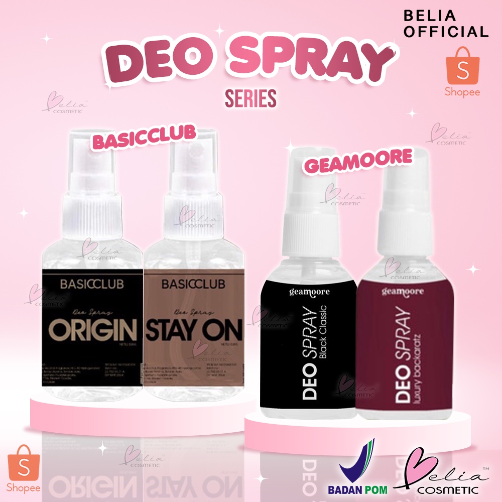 ❤ BELIA ❤ BASICCLUB GEAMOORE Deo Spray Series | 50ml &amp; 30ml | Deodorant Spray | Tawas Extract | Origin | Deospray | BPOM