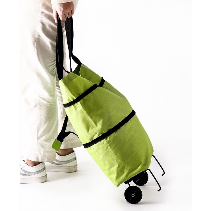 TAS TROLI BELANJA LIPAT RODA TROLLEY SHOPPING BAG FOLDABLE