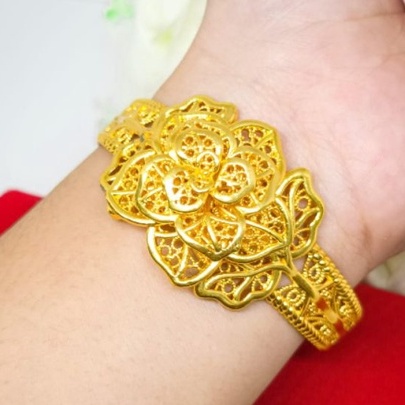 Gelang Bangle Mawar Allsize Gold perhiasan lapis Emas 24k