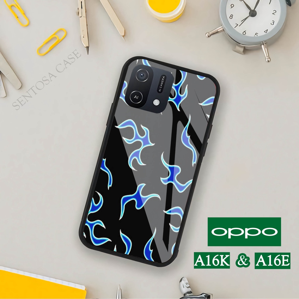 Softcase Glass Kaca OPPO A16K & OPPO A16E - Casing HP OPPO A16K & OPPO A16E [ S68 ].