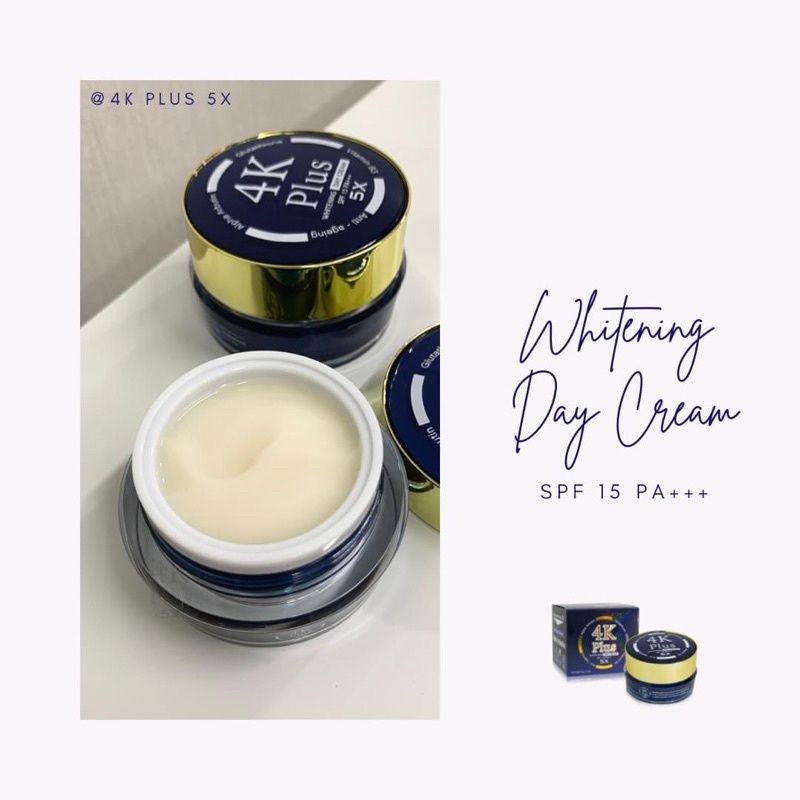 NEW FORMULA ORIGINAL  4K PLUS DAY CREAM SPF 15  pemutih wajah, glowing penghilang jerawat bekas flek