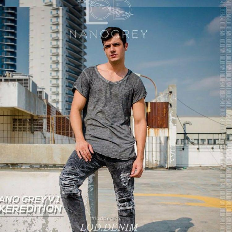 Terlaris LOD.DENIM - Celana Panjang Jeans Biker Ripped Denim NANOGREY