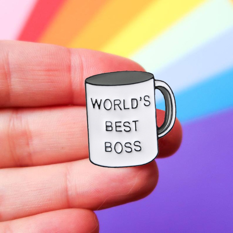 Bros Pin Enamel Desain Worlds Best Bos Untuk Aksesoris Kerah