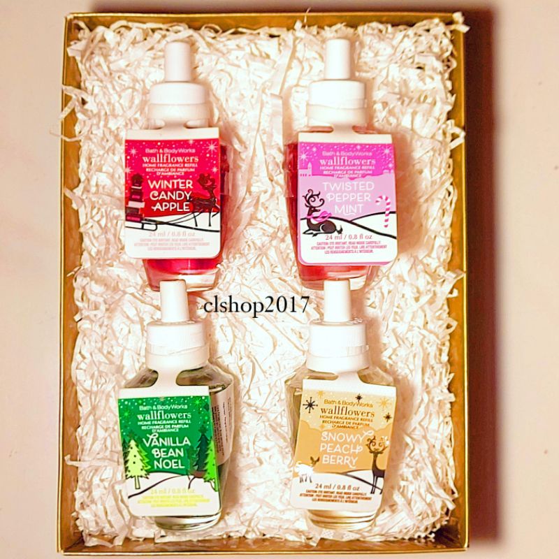 BATH &amp; BODY WORKS BBW PAKET GIFTSET HAMPERS WALLFLOWER HOME FRAGRANCE REFILL 24 ML 2IN1 3IN1 4IN1 5IN1 6IN1 7IN1 FRESH BALSAM SNOWY PEACH BERRY TWISTED PEPPERMINT VANILLA BEAN NOEL VBN WINTER CANDY APPLE WCA