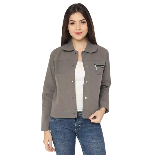 Jaket Crop Wanita Korean Style Casual Size M L XL XXL / Jaket Polan Wanita Kekinian