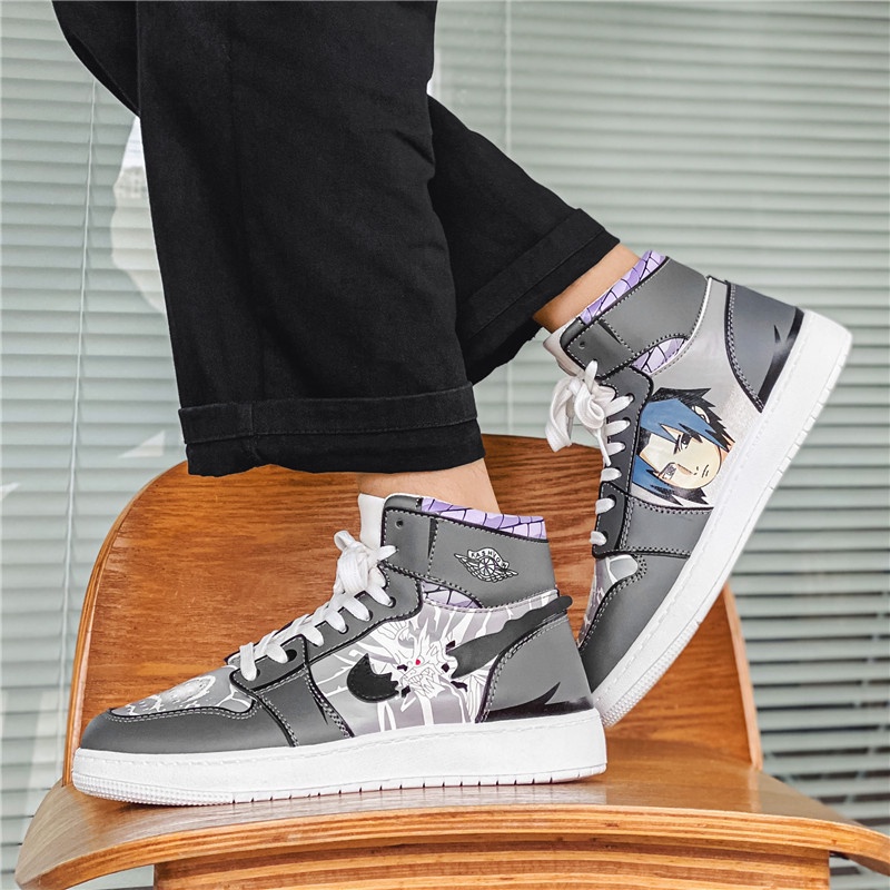 Anime Naruto Klasik Modern Sepatu Pria Jogging Sneaker Tinggi Uchiha Sasuke Cosplay Sports Lentur Cowok Dewasa Keren 214