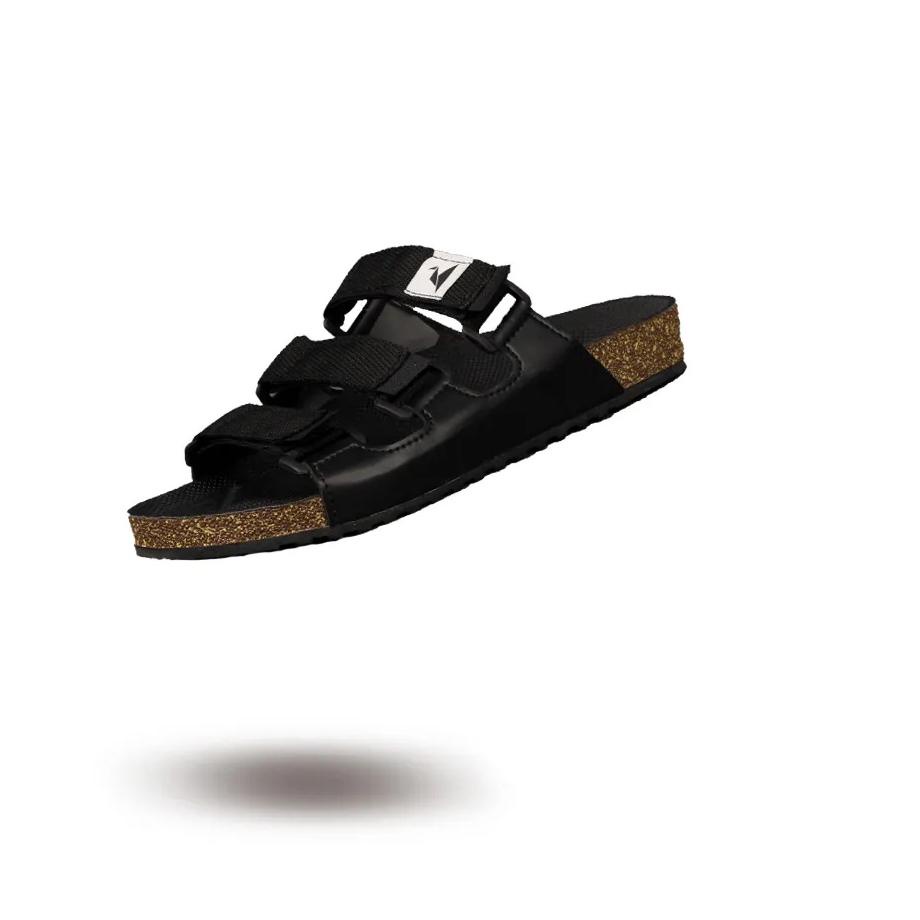 Viral Zoe Berlin | Saka Black V2 | Sandal Pria | Sandal Footbed Pria | Sandal Slide Pria | Sandal Ka