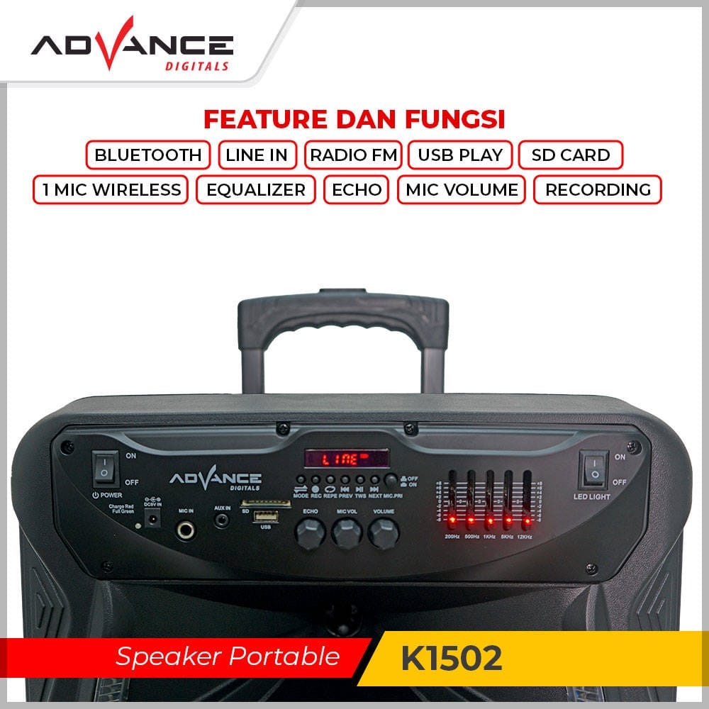 Advance Speaker Meeting Portable K1502 Bluetooth 15&quot;