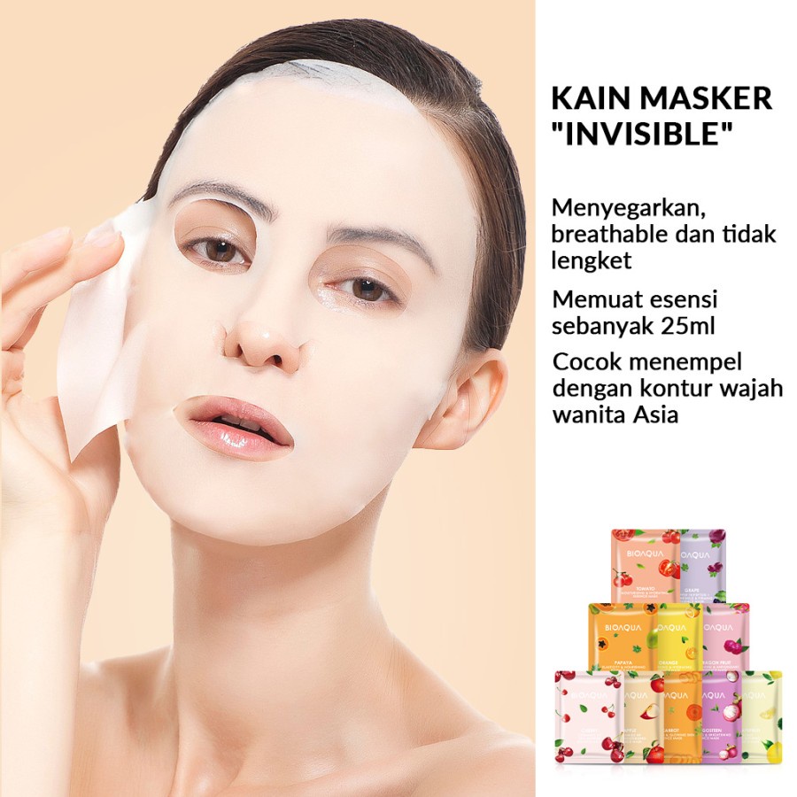 ✨ AKU MURAH ✨ BIOAQUA ''Mangosteen Nourishing &amp; Brightening'' Sheet Mask Natural Plant Essence Face Masker