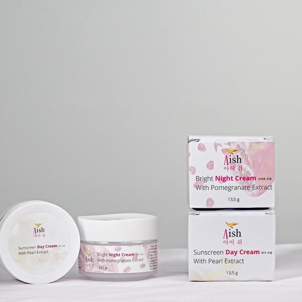 Produk trendy--Aish Cream SunScreen Day dan Night Cream / krim siang malam aish