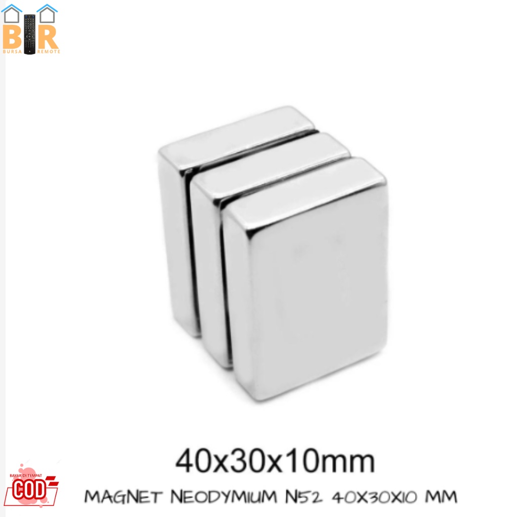 STRONG MAGNET NEODYMIUM KOTAK N52 NdFeB SQUARE 40x30x10 MM - MAGNET