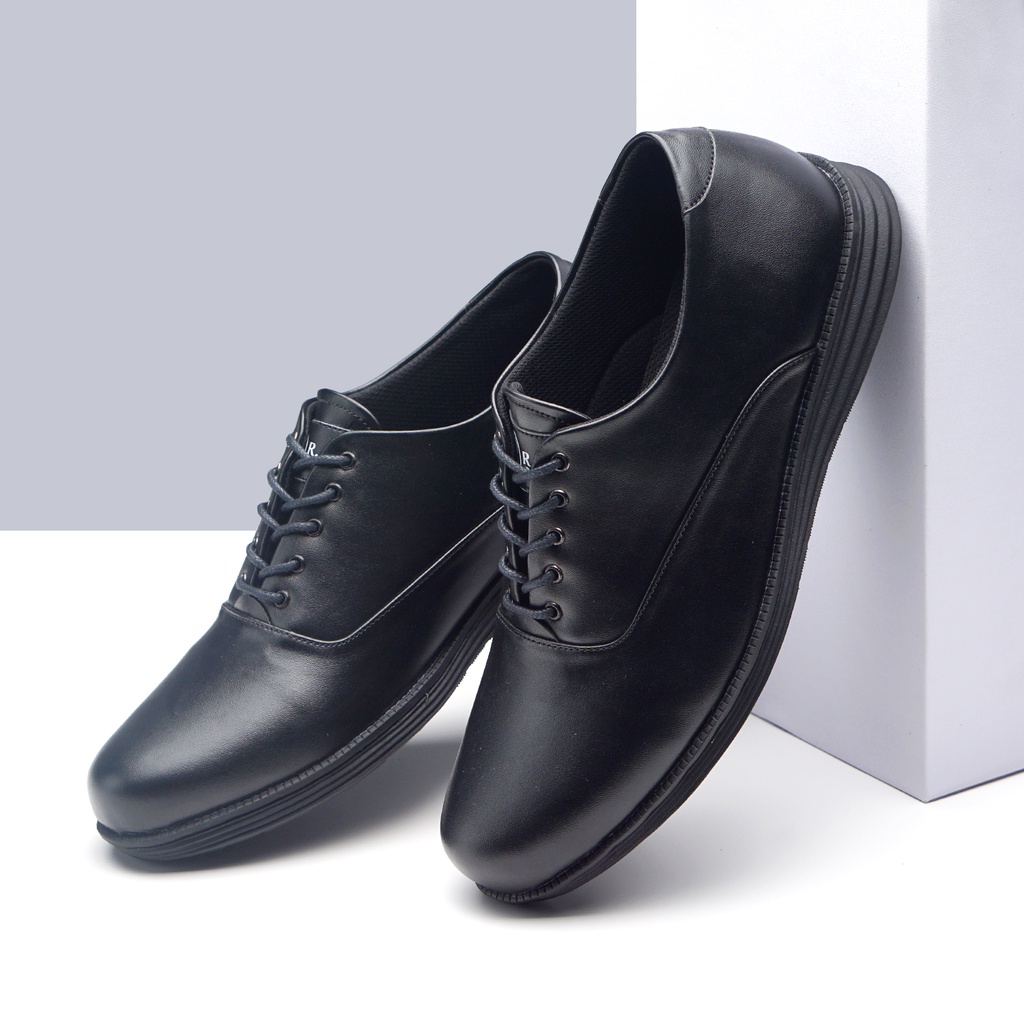 RAGAZZO BLACK |ManNeedMe x RAN| Sepatu Pantofel Pria Formal Oxford Shoes ORIGINAL SOL DIJAHIT