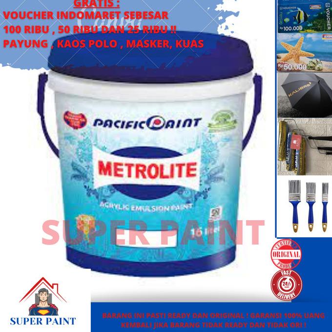 Cat Tembok Metrolite Putih kebiruan ukuran 16Liter / Metrolit 25KG