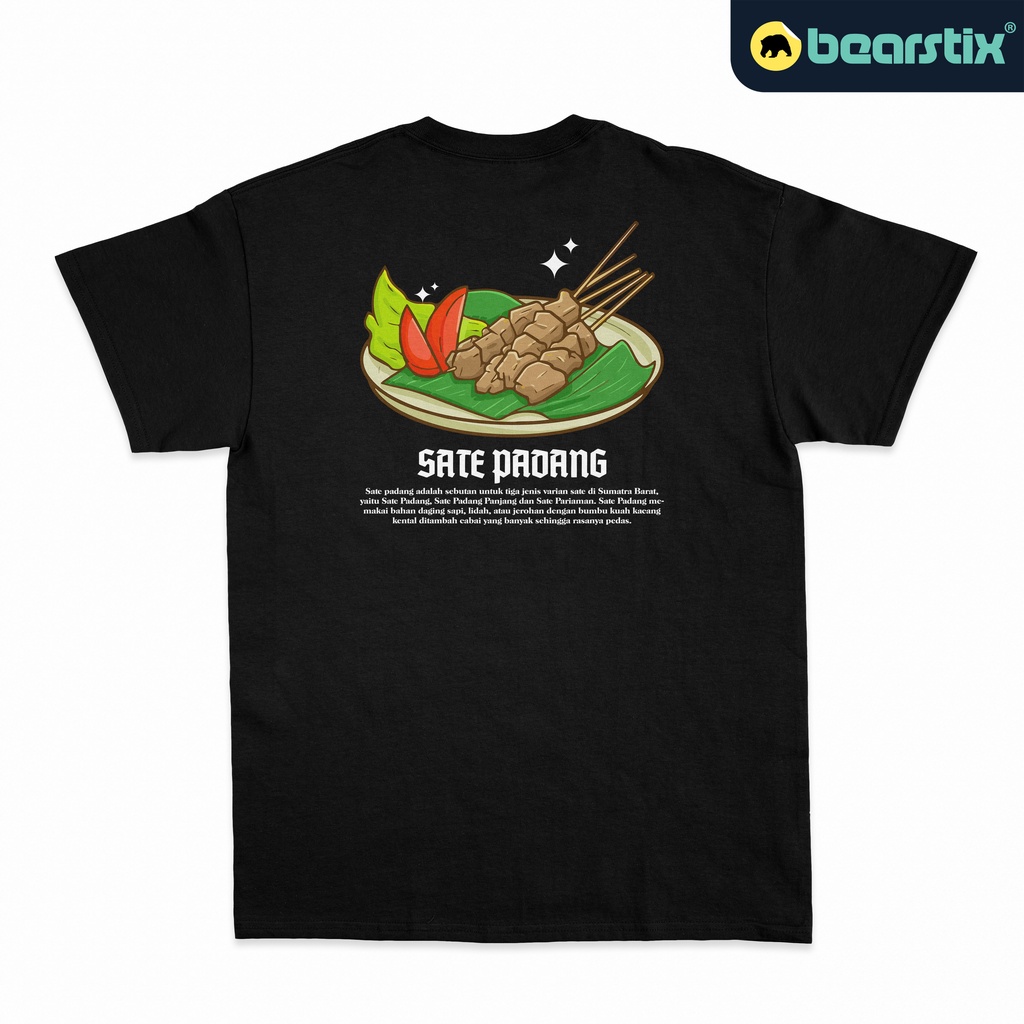 BEARSTIX - Tshirt Sate Padang - Kaos Padang - Baju Food Vlogger - Tshirt Streetwear - Baju Indonesia