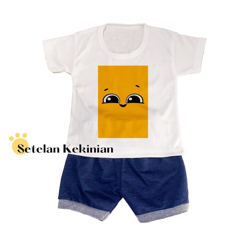 [FACE] Set Baby Boy 0-12bulan Lucu Muka Kekinian Setelan Anak Laki Laki Murah