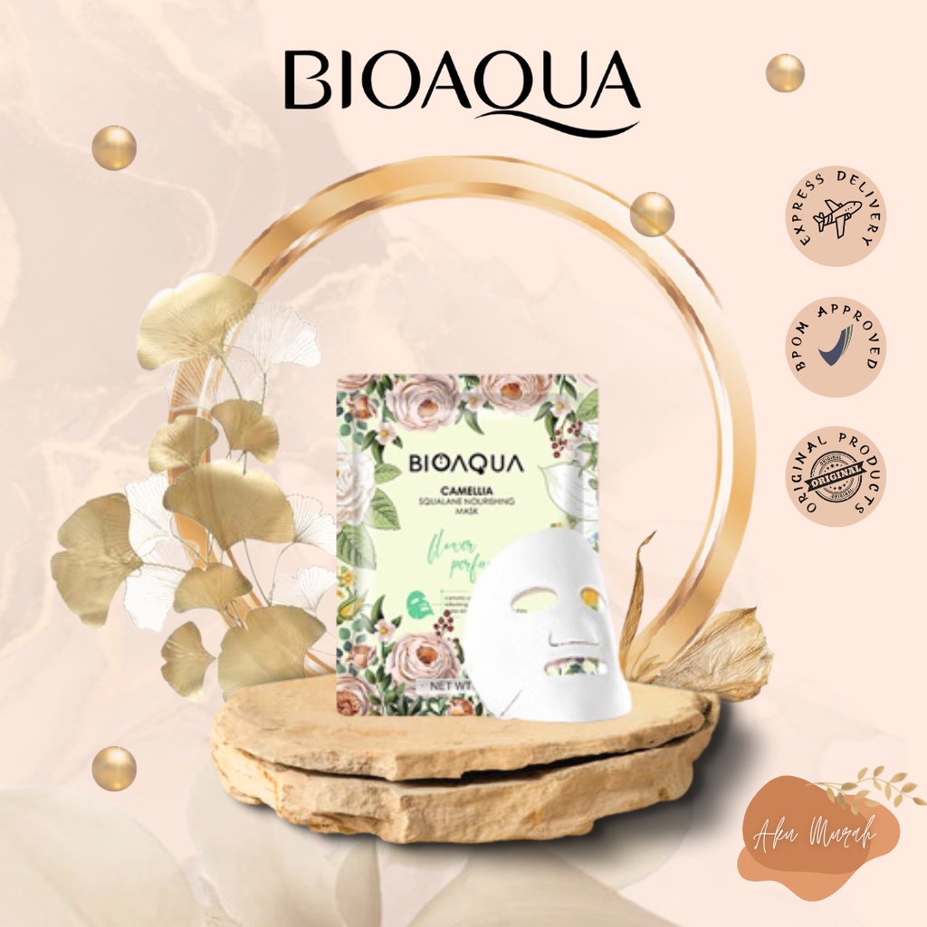 ✨ AKU MURAH ✨BIOAQUA ''Camellia Squalane Nourishing'' Sheet Mask Masker Wajah Flowers