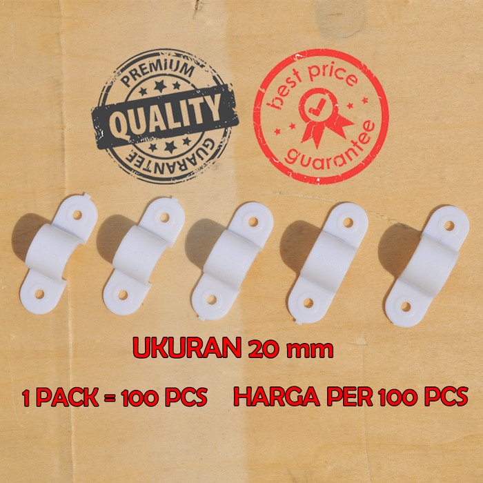 Klem Clamp Pipa Pvc Conduit Listrik Omega Putih Gradeori Clipsal 20 Mm