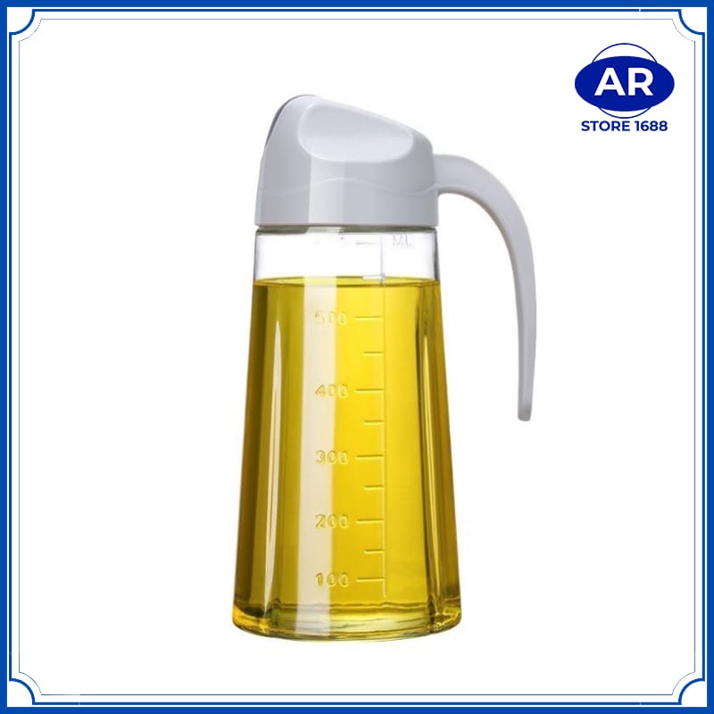 AR-Botol kaca / tempat minyak goreng &amp; kecap multi fungsi anti tumpah 630ml