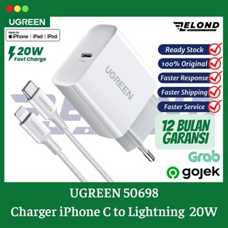 UGREEN Charger iPhone 20W / 18W / 10W UGREEN Adaptor + Kabel USB Type A / C To Lightning MFI