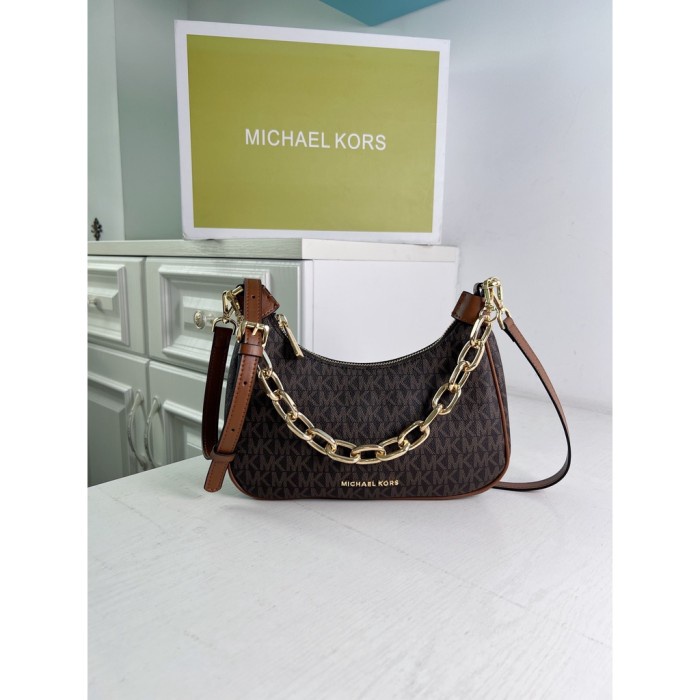 Michael Kors Cora Leather Large Zip Pouchette - pure black