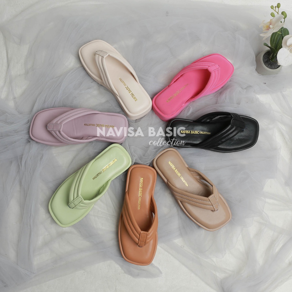 Sandal Wanita Sendal Jepit empuk Navisa basic collection