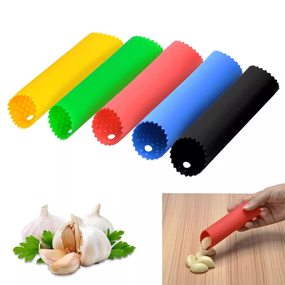 1 Pc Alat Pengupas Bawang Putih Bahan Silikon Warna Acak Untuk Dapur