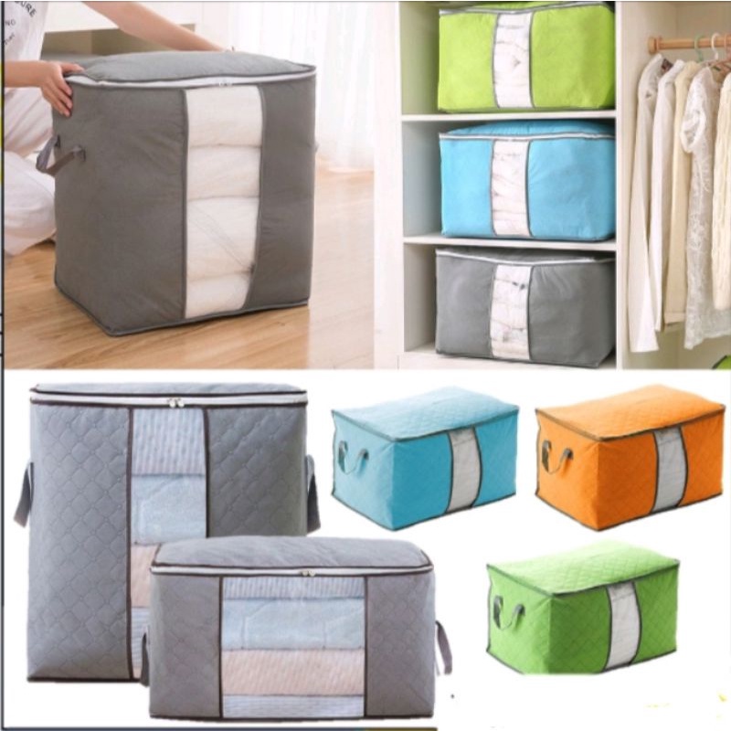 Storage Box Organizer Tempat Penyimpanan Bed Cover Bamboo Selimut Multifungsi Bag Kotak Grosir