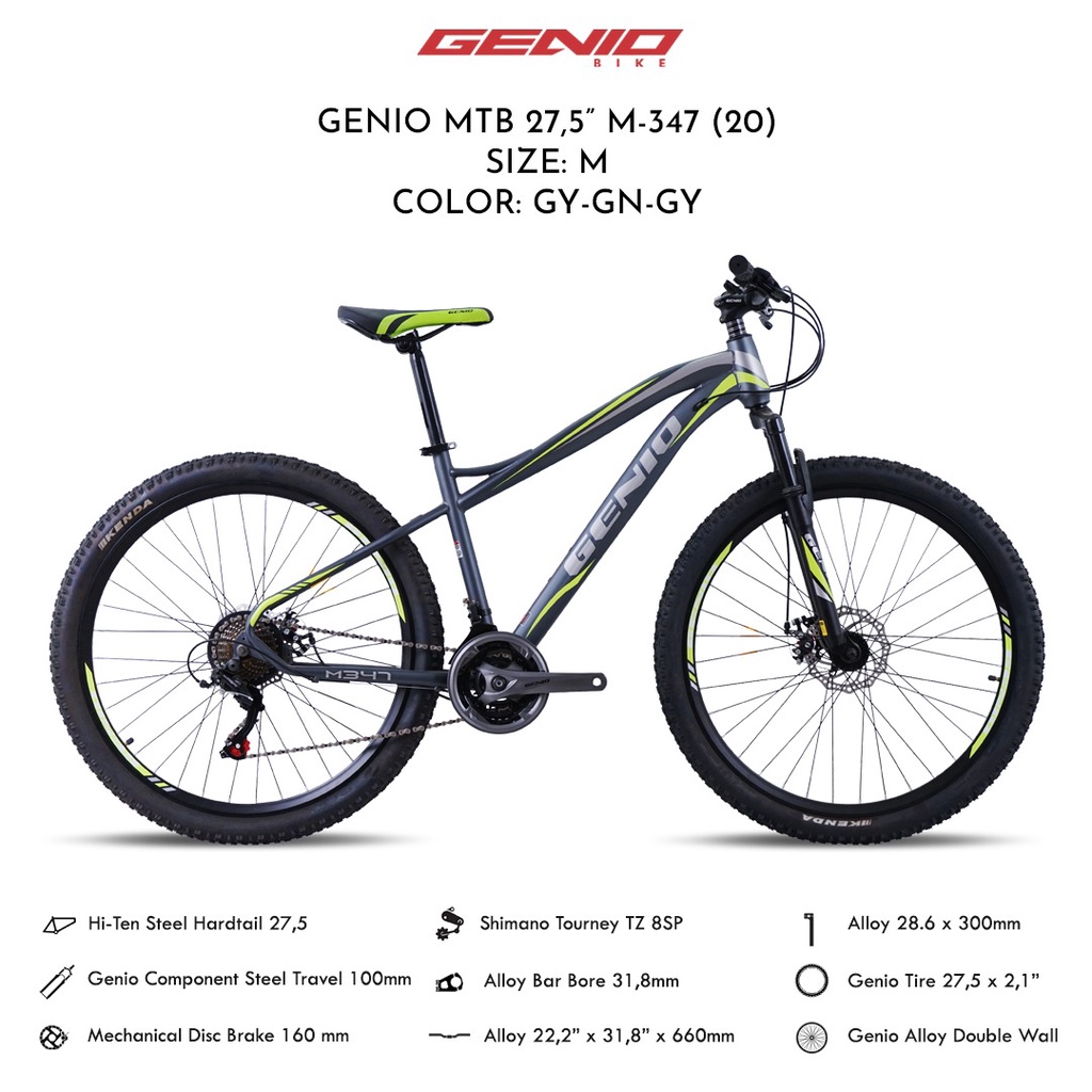 GENIO M 346 347 SEPEDA GUNUNG MTB 27.5 INNER CABLE 3 X 8 SPEED SHIMANO